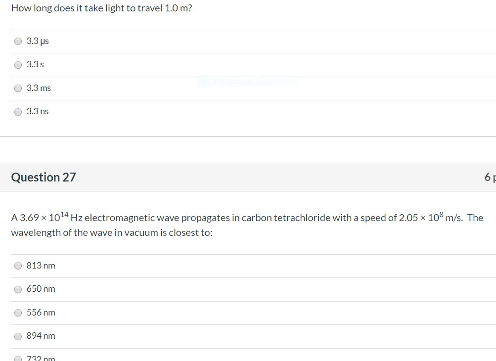 Solved How long does it take light to travel 1.0 m? 3.3 us