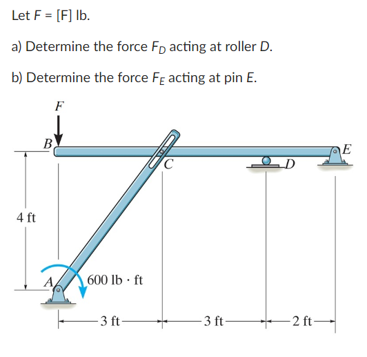 Solved Let F=[580]lb.a) ﻿Determine the force FD ﻿acting at | Chegg.com