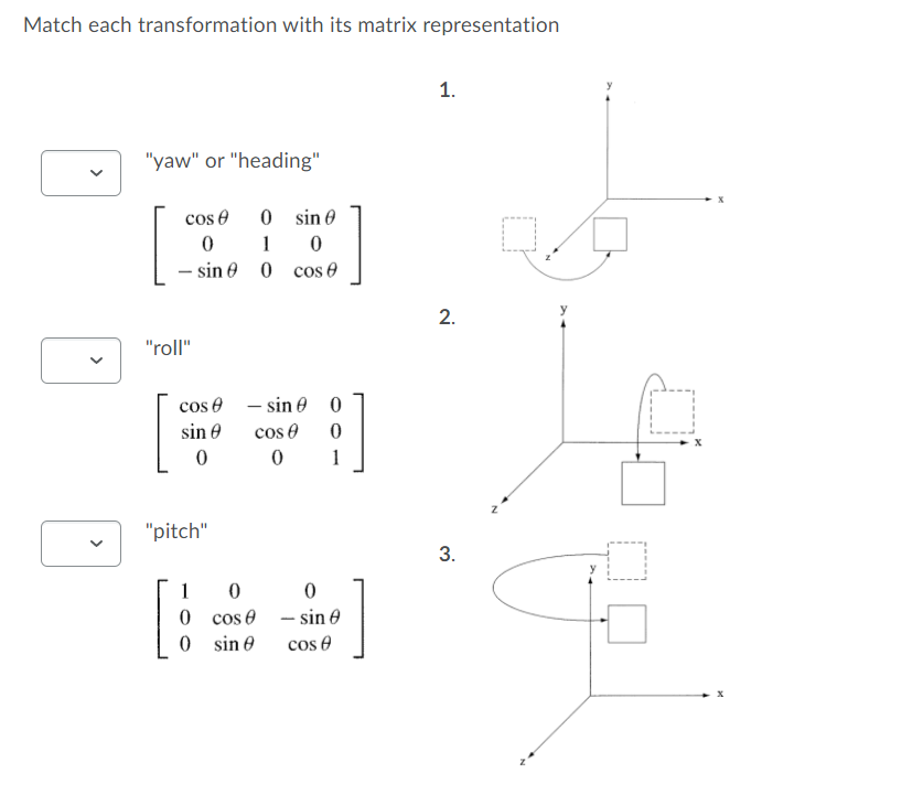 Solved Match each transformation with its matrix | Chegg.com