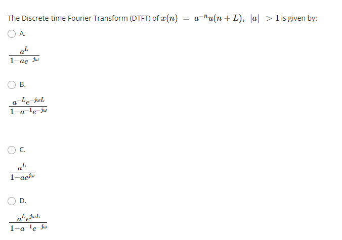 Solved The Discrete-time Fourier Transform (DTFT) Of