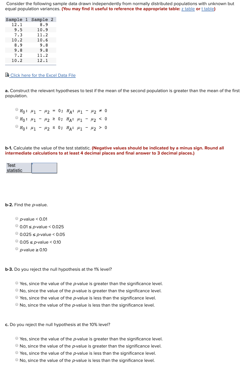 Solved Consider the following sample data drawn | Chegg.com
