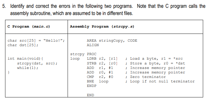 Solved 5. ﻿Identify and correct the errors in the following | Chegg.com