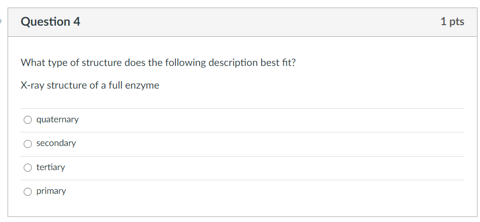 Solved Question 4 1 Pts What Type Of Structure Does The