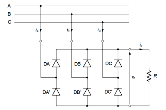 Solved The circuit diagram below shows a Six (6) Pulse Diode | Chegg.com