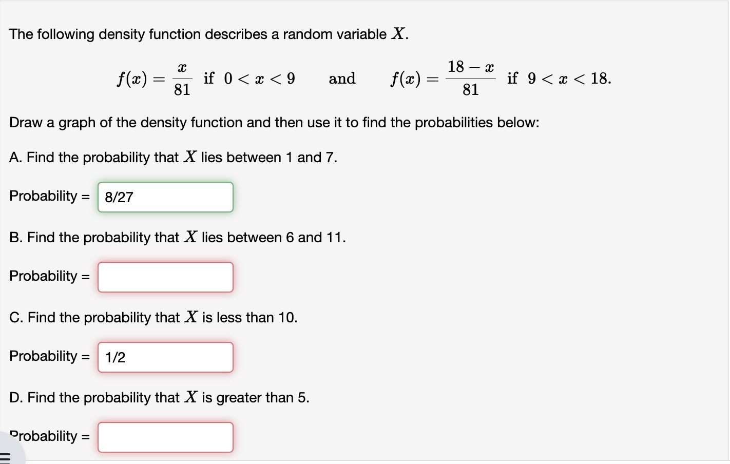 Solved The following density function describes a random | Chegg.com