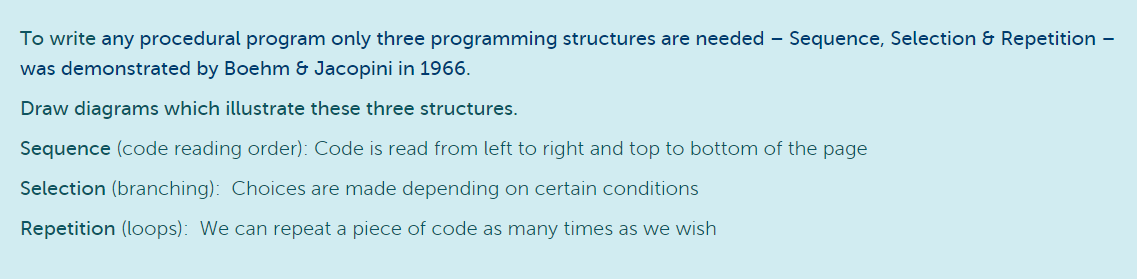 Solved To write any procedural program only three | Chegg.com