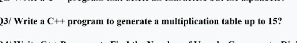 Solved 23/ Write a C++ program to generate a multiplication | Chegg.com