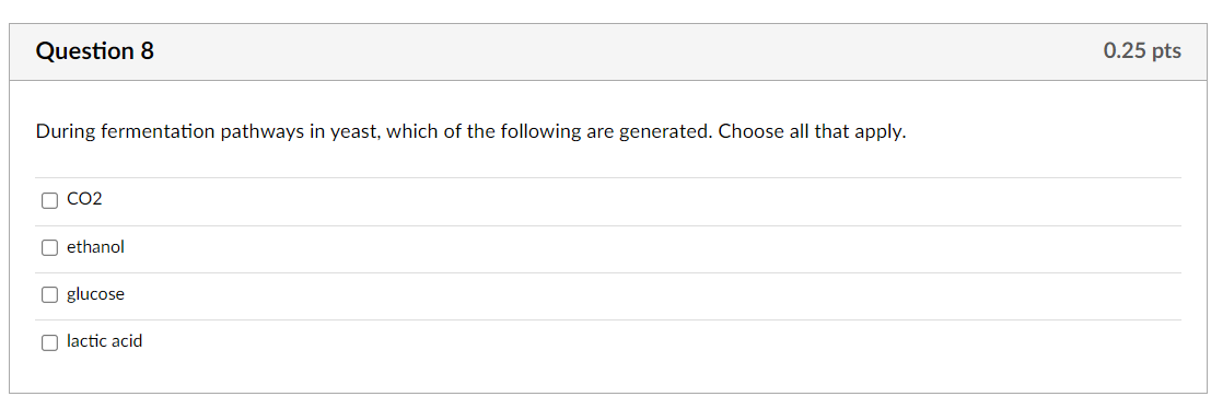 Solved During fermentation pathways in yeast, which of the | Chegg.com