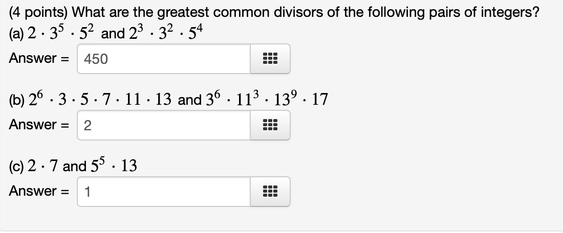 Solved (4 points) What are the greatest common divisors of | Chegg.com