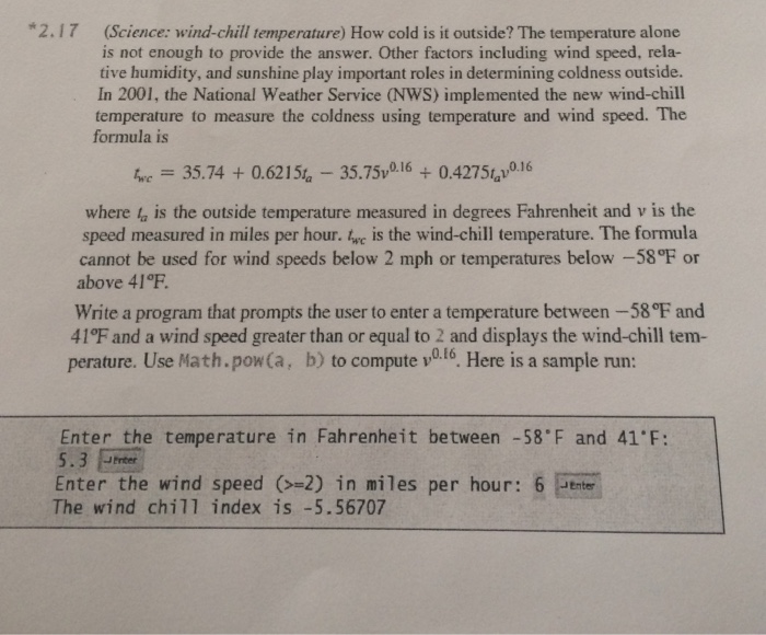 Solved How cold is it outside? The temperature alone is not | Chegg.com