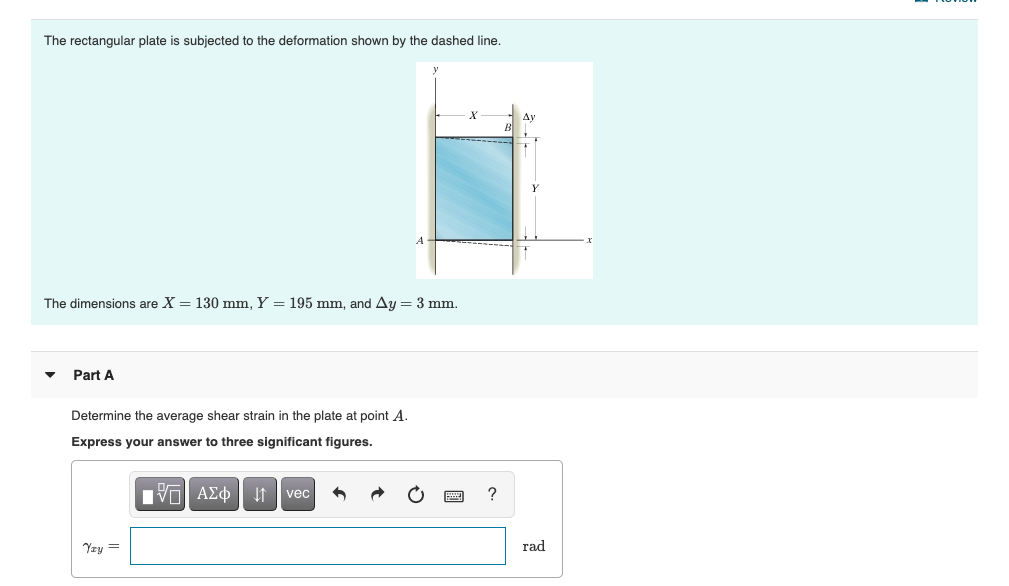 Solved The rectangular plate is subjected to the deformation