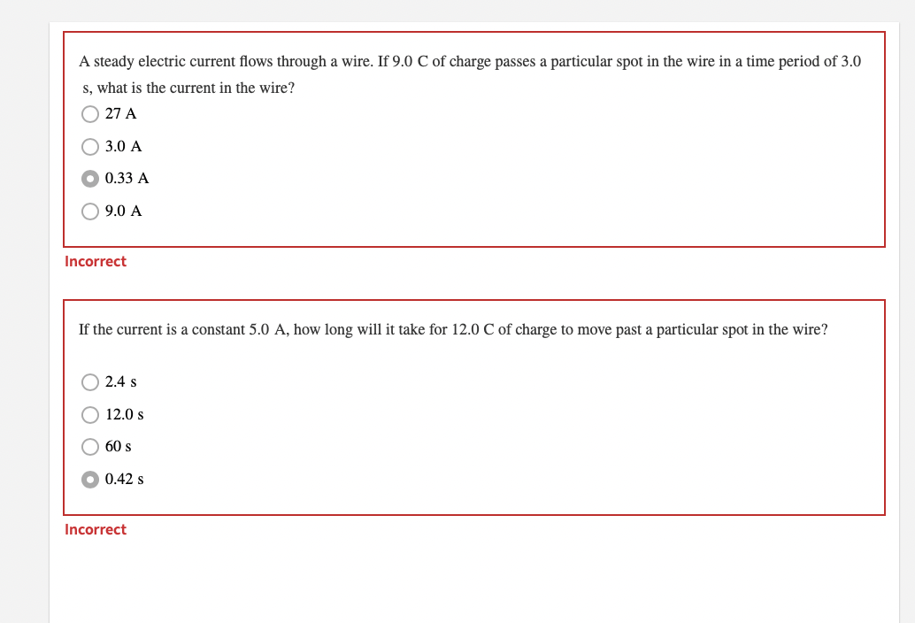 Solved A steady electric current flows through a wire. If | Chegg.com