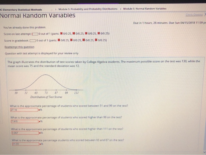 Solved C Elementary Statistical Methods Module 5: | Chegg.com