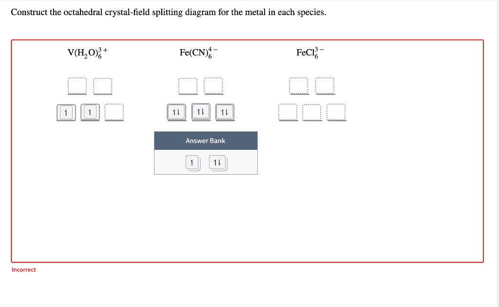 Solved Construct The Octahedral Crystal Field Splitting D Chegg Com