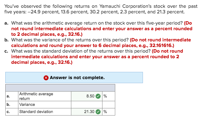 Which Of The Following Was Not Observed During This Activity Solved You've observed the following returns on Yamauchi | Chegg.com