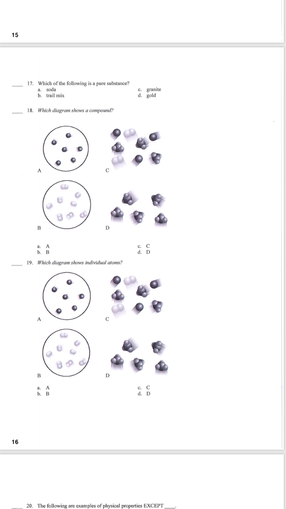 Solved 15 17 Which Of The Following Is A Pure Substance A Chegg