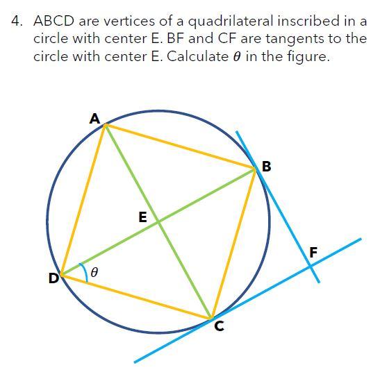 Solved 4. ABCD Are Vertices Of A Quadrilateral Inscribed In | Chegg.com