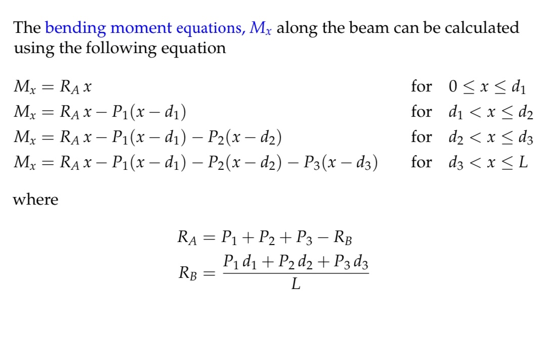 Solved Data:d1 = 2 m, d2 = 5 m, d3 = 9 m, L = 10 mP1 = 5, P2 | Chegg.com