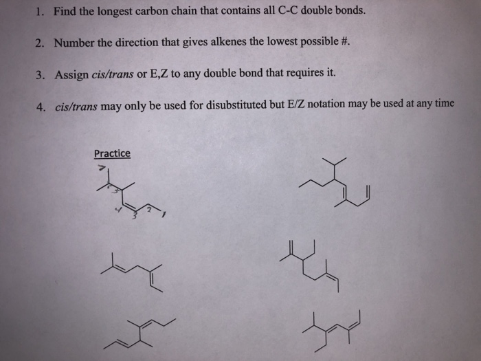Solved 1. Find the longest carbon chain that contains all | Chegg.com