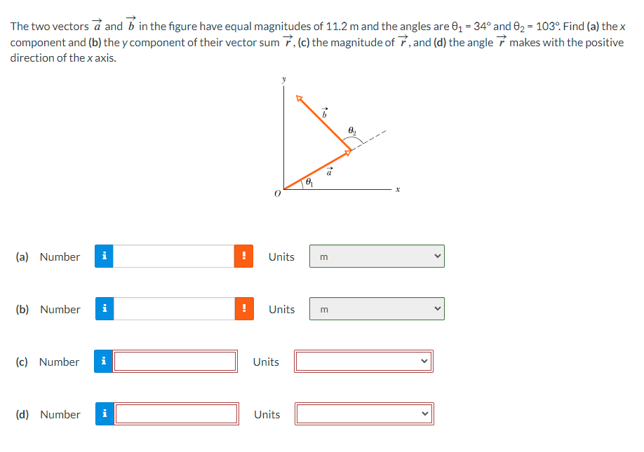 Solved The Two Vectors A And B In The Figure Have Equal | Chegg.com