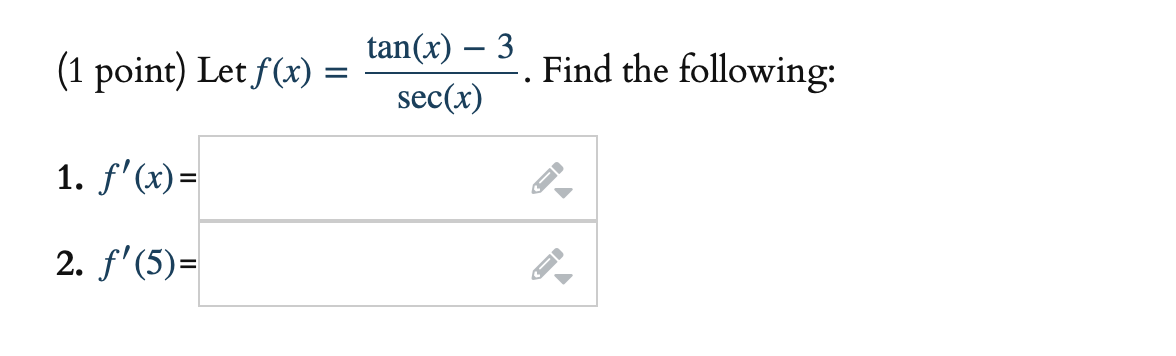 Solved 1 Point Let F X 2 Tan X 2 Find The Following Chegg Com