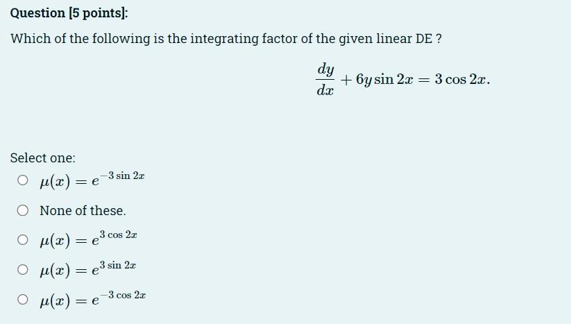 Solved Question [5 points]: Which of the following is the | Chegg.com