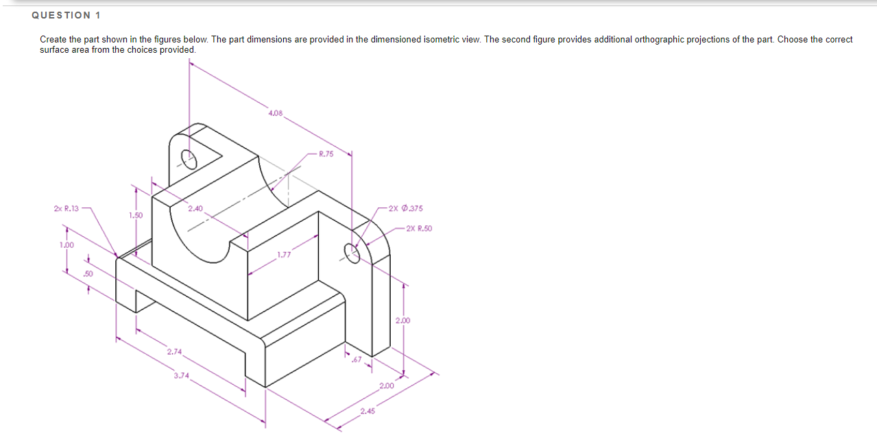 Solved QUESTION 1 Create the part shown in the figures | Chegg.com