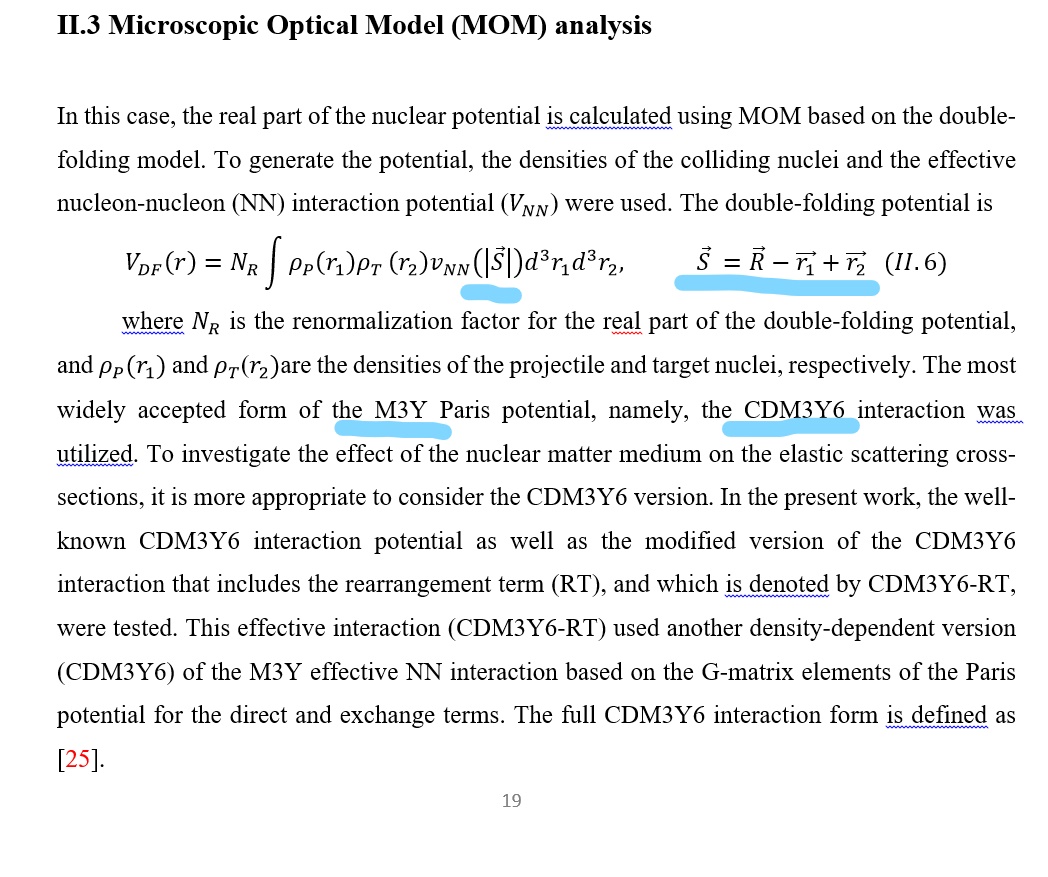 II.3 Microscopic Optical Model (MOM) analysis In this | Chegg.com