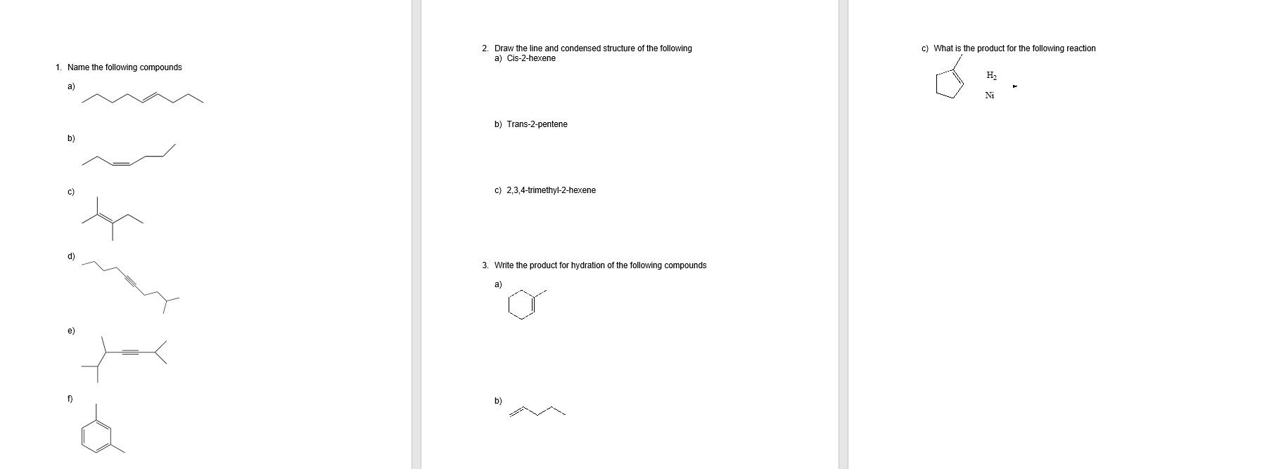 Solved 2. Draw the line and condensed structure of the | Chegg.com