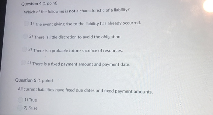 Solved Question 4 (1 point) Which of the following is not a | Chegg.com