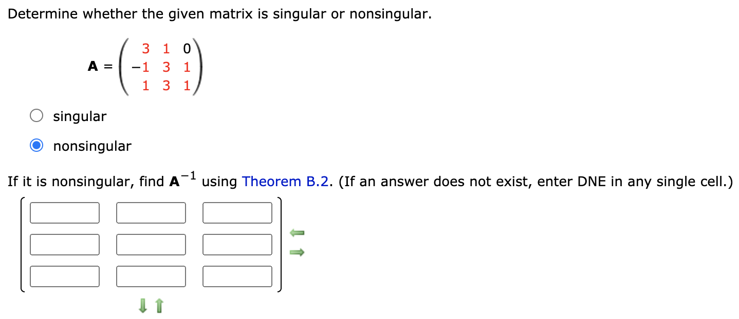 solved-determine-whether-the-given-matrix-is-singular-or-chegg