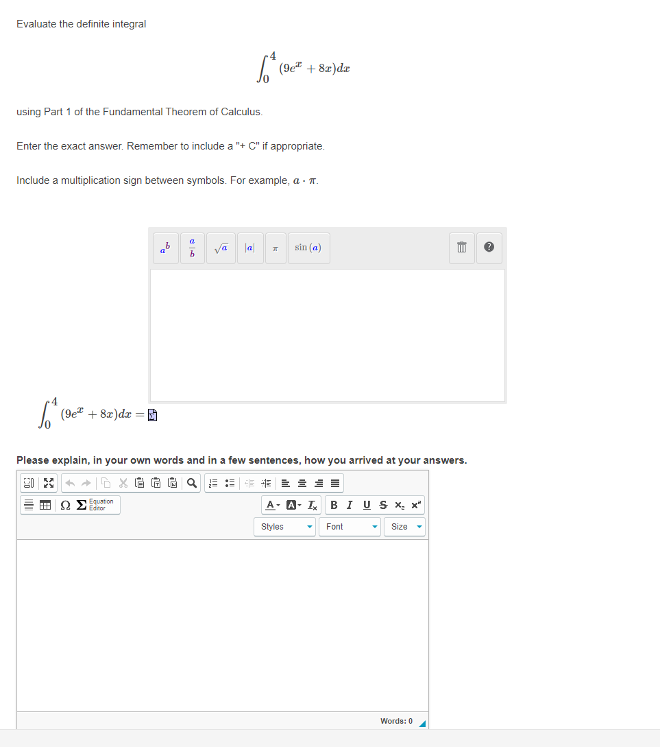 Solved Evaluate the definite integral Some (9e2 +80) dx | Chegg.com