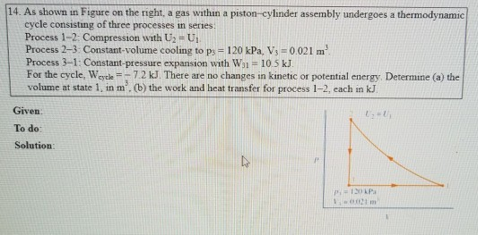 Solved 14. As shown in Figure on the right, a gas within a | Chegg.com