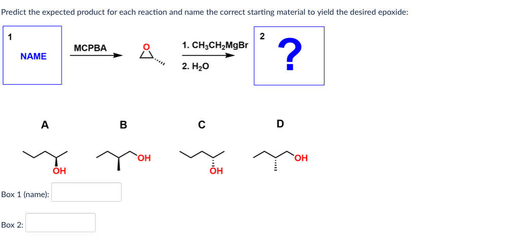 Solved Predict the expected product for each reaction and | Chegg.com