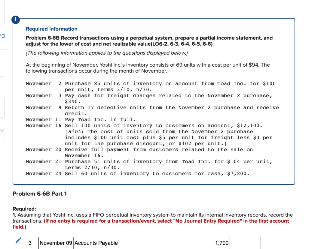 Solved Problem 6-3A Record Transactions And Prepare A