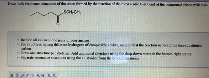 Solved Draw Both Resonance Structures Of The Anion Formed By 7820