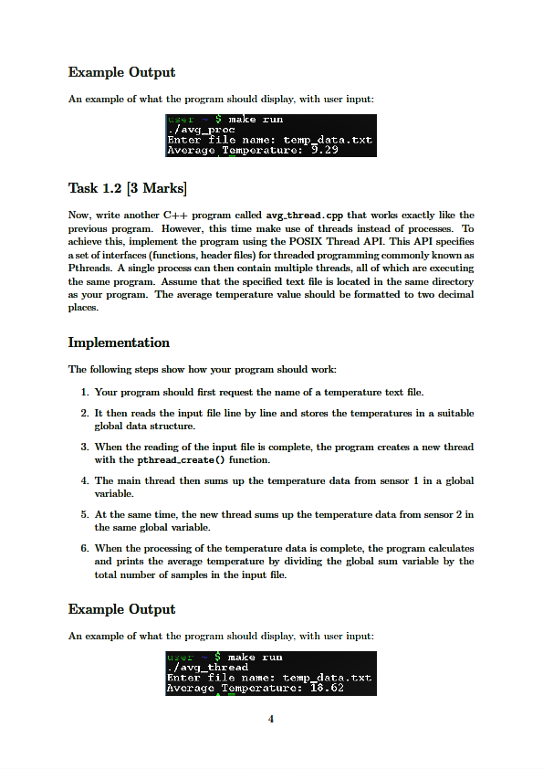Solved Task 1.1 3 Marks Write a C++ program called | Chegg.com