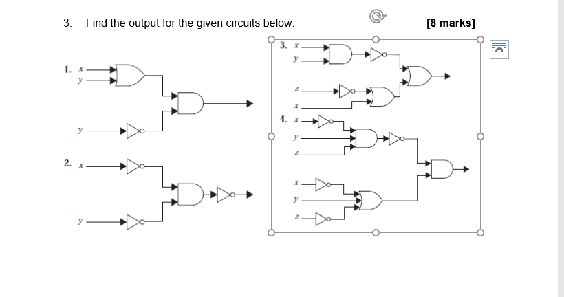 Solved 3. Find the output for the given circuits below: [8 | Chegg.com