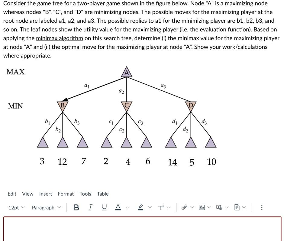 Solved Consider the game tree for a two-player game shown in | Chegg.com