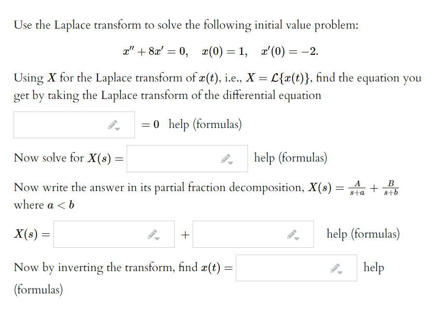 Solved Use The Laplace Transform To Solve The Following I Chegg Com