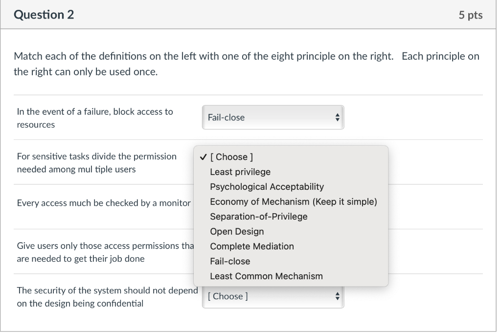 Solved Match each of the definitions on the left with one of | Chegg.com