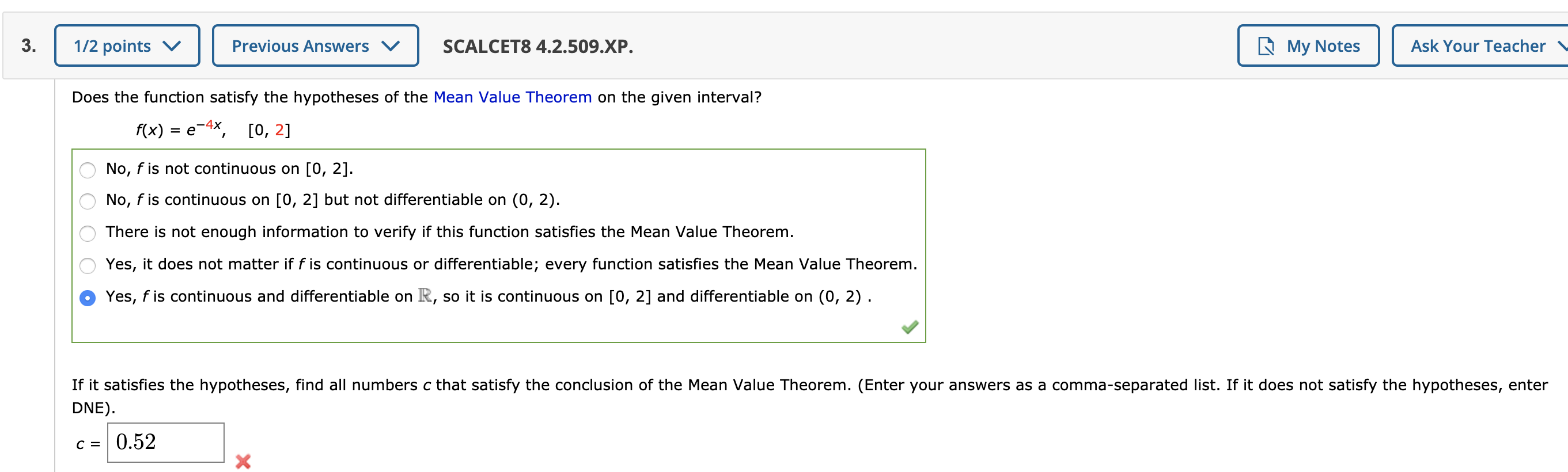 Solved 3 1 2 Points V Previous Answers V Scalcet8 4 Chegg Com