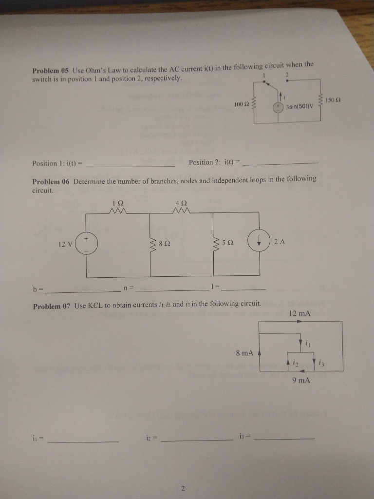 Solved Problem 05 Use Ohm's Law To Calculate The AC Current | Chegg.com