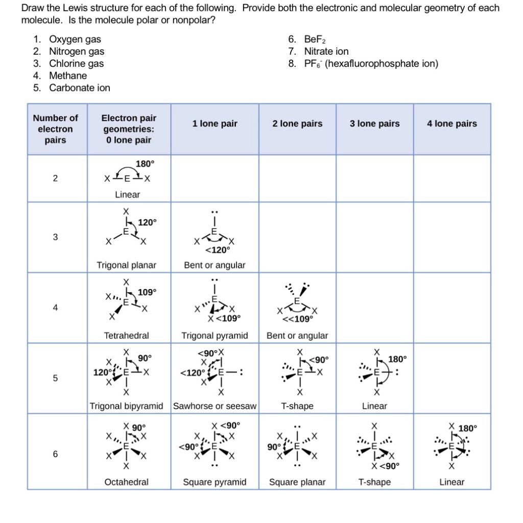 Solved Draw the Lewis structure for each of the following. | Chegg.com