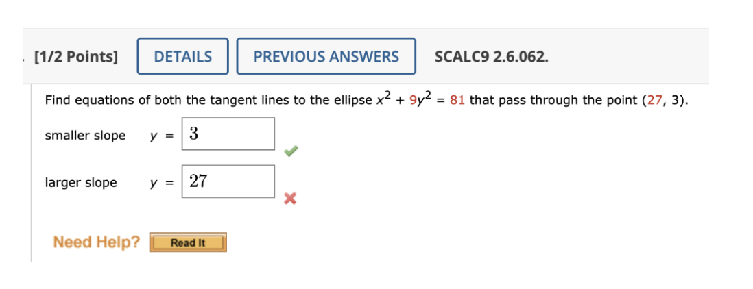 Solved Find Equations Of Both The Tangent Lines To The Chegg Com