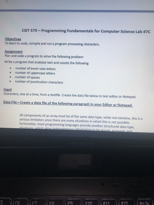 CSIT 575-Programming Fundamentals for Computer | Chegg.com