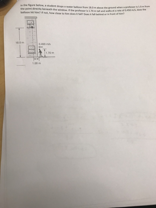 Solved In the figure below, a student drops a water balloon | Chegg.com