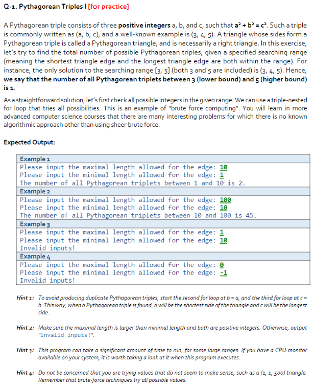 Solved A Pythagorean triple consists of three positive | Chegg.com