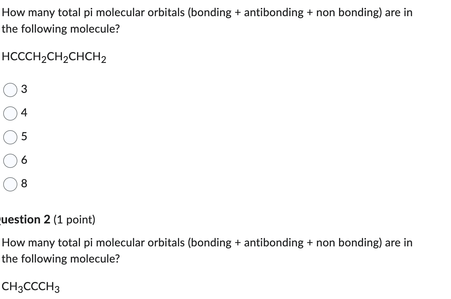 Solved How many total pi molecular orbitals (bonding + | Chegg.com