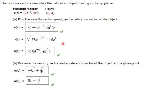 Solved The position vector r describes the path of an object | Chegg.com
